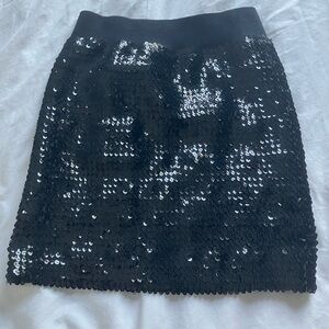 Lily White Black Sequin Pencil Skirt